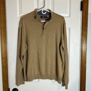 Vineyard Vines Men’s Carmel 1/4 Zip Sweater 100% Cotton Size Lg-EUC